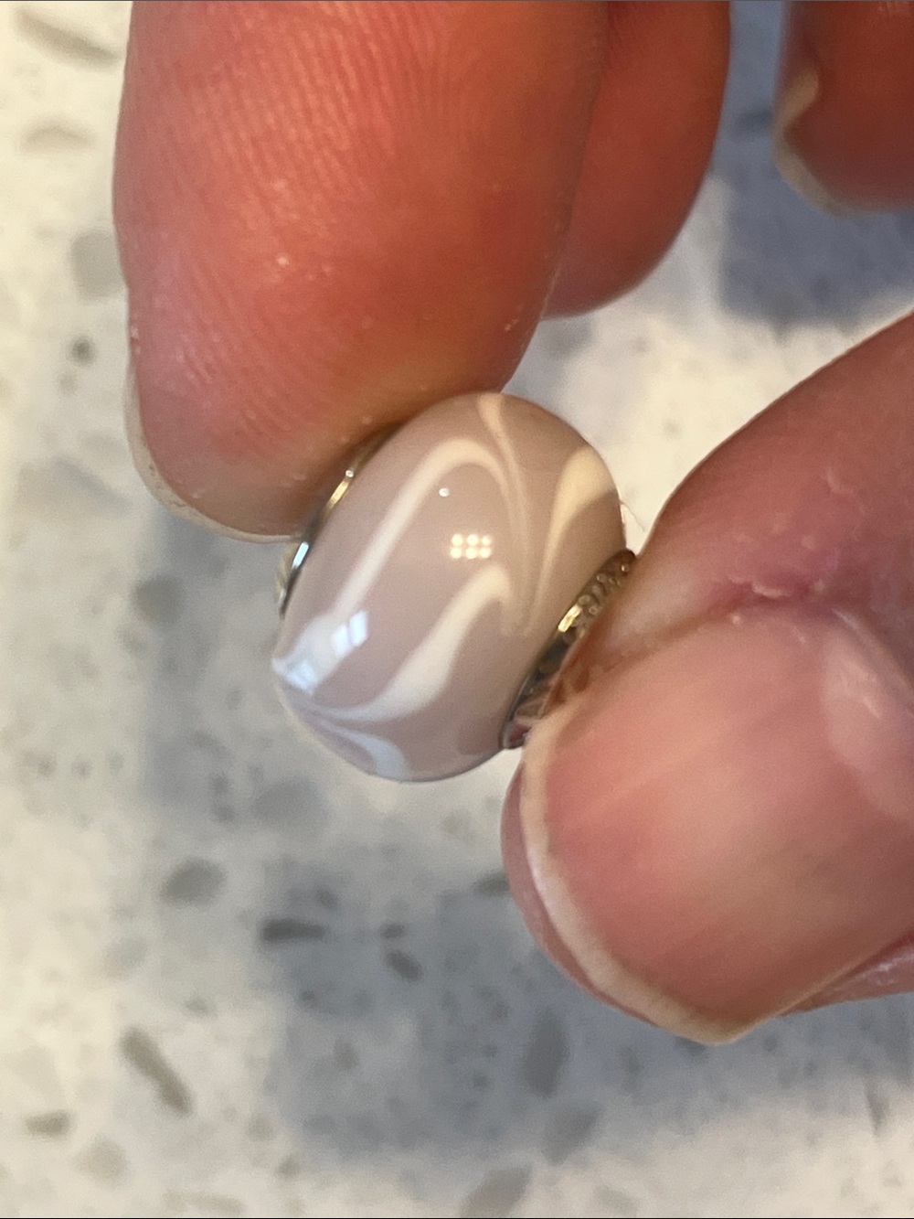 Neutral Swirl Glass Bead Charm - Women Jewelry pink swirl